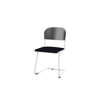 Matte FSC stol sh 45 cm stort sæde hvidt stel