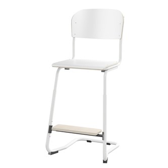 Matte FSC stol sh 45/63 cm lille sæde, hvidt stel