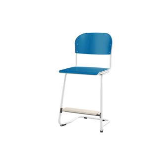 Matte FSC stol sh 45/63 cm stort sæde, hvidt stel