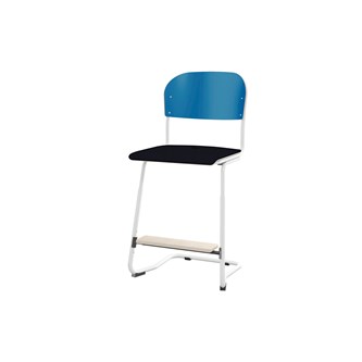 Matte FSC stol sh 45/63 cm stort sæde, hvidt stel