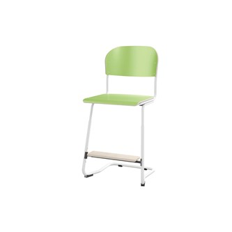Matte FSC stol sh 45/63 cm stort sæde, hvidt stel