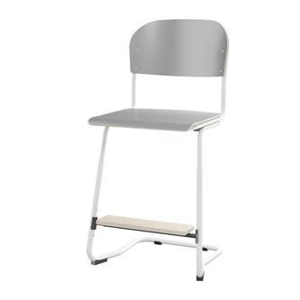 Matte FSC stol sh 45/63 cm stort sæde, hvidt stel