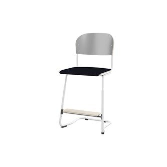 Matte FSC stol sh 45/63 cm stort sæde, hvidt stel
