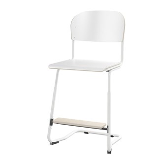 Matte FSC stol sh 45/63 cm stort sæde, hvidt stel