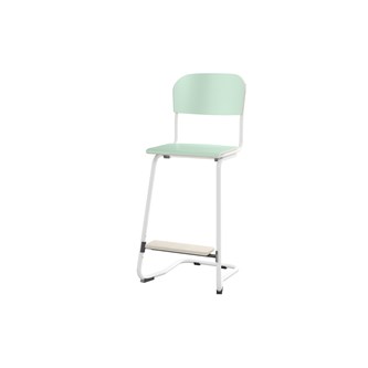 Matte FSC stol sh 63 cm stort sæde hvidt stel