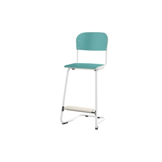 Matte FSC stol sh 63 cm stort sæde hvidt stel