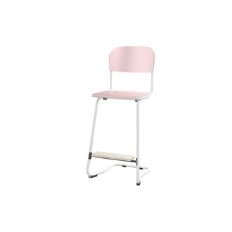 Matte FSC stol sh 63 cm stort sæde hvidt stel