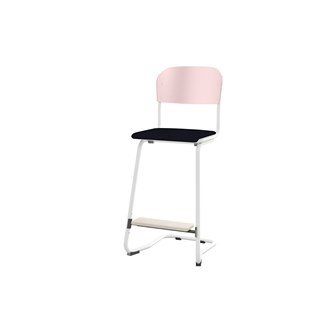 Matte FSC stol sh 63 cm stort sæde hvidt stel