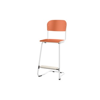 Matte FSC stol sh 63 cm stort sæde hvidt stel