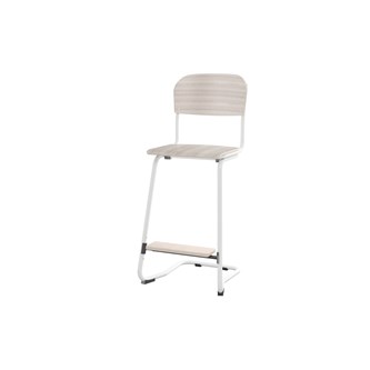 Matte FSC stol sh 63 cm stort sæde hvidt stel