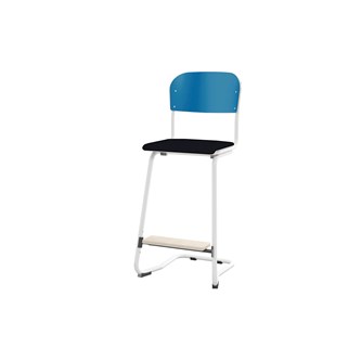 Matte FSC stol sh 63 cm stort sæde hvidt stel