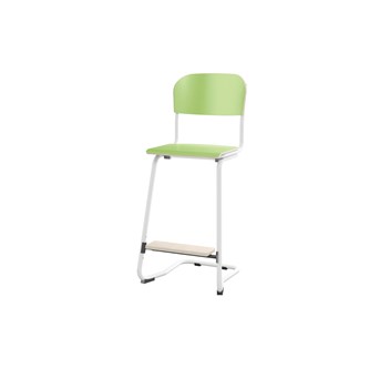 Matte FSC stol sh 63 cm stort sæde hvidt stel