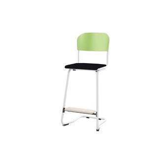 Matte FSC stol sh 63 cm stort sæde hvidt stel