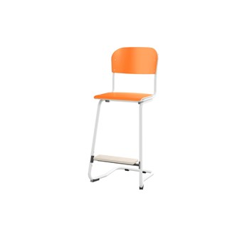 Matte FSC stol sh 63 cm stort sæde hvidt stel