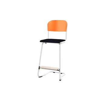 Matte FSC stol sh 63 cm stort sæde hvidt stel