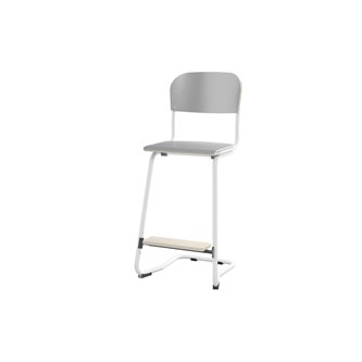 Matte FSC stol sh 63 cm stort sæde hvidt stel