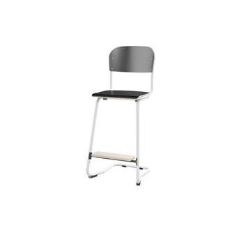 Matte FSC stol sh 63 cm stort sæde hvidt stel