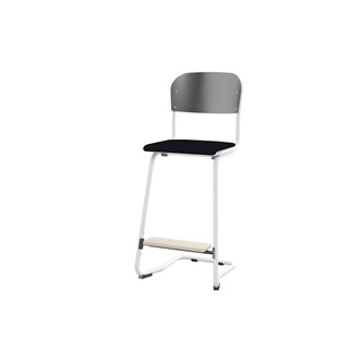 Matte FSC stol sh 63 cm stort sæde hvidt stel