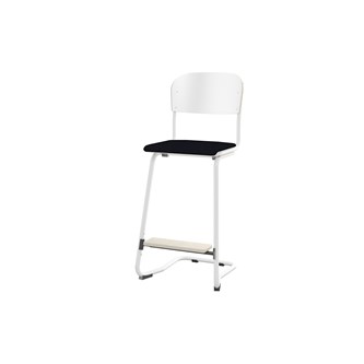 Matte FSC stol sh 63 cm stort sæde hvidt stel
