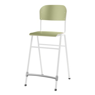 Matte FSC stol sh 65 cm lille sæde hvidt stel