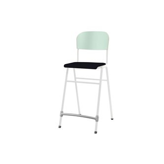 Matte FSC stol sh 65 cm lille sæde hvidt stel
