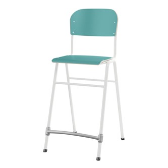 Matte FSC stol sh 65 cm lille sæde hvidt stel