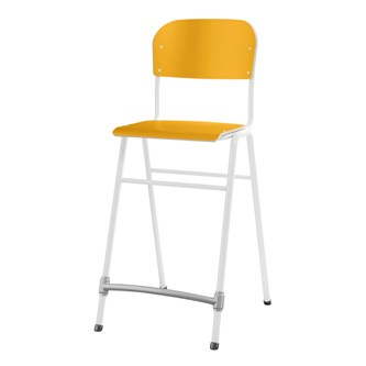 Matte FSC stol sh 65 cm lille sæde hvidt stel