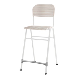 Matte FSC stol sh 65 cm lille sæde hvidt stel