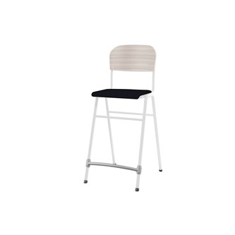 Matte FSC stol sh 65 cm lille sæde hvidt stel
