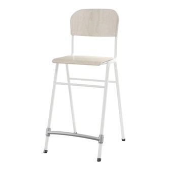 Matte FSC stol sh 65 cm lille sæde hvidt stel