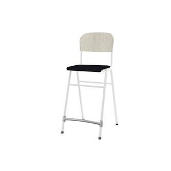 Matte FSC stol sh 65 cm lille sæde hvidt stel