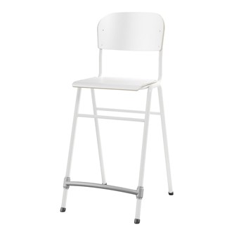 Matte FSC stol sh 65 cm lille sæde hvidt stel