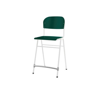 Matte FSC stol sh 65 cm stort sæde hvidt stel