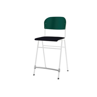 Matte FSC stol sh 65 cm stort sæde hvidt stel