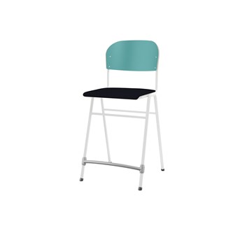 Matte FSC stol sh 65 cm stort sæde hvidt stel