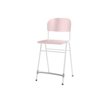 Matte FSC stol sh 65 cm stort sæde hvidt stel