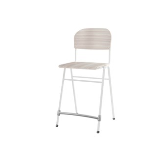 Matte FSC stol sh 65 cm stort sæde hvidt stel