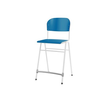 Matte FSC stol sh 65 cm stort sæde hvidt stel