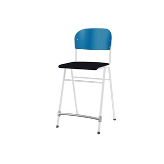Matte FSC stol sh 65 cm stort sæde hvidt stel