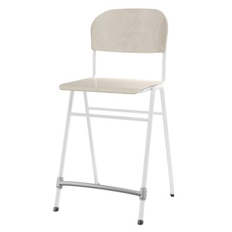 Matte FSC stol sh 65 cm stort sæde hvidt stel