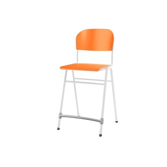 Matte FSC stol sh 65 cm stort sæde hvidt stel