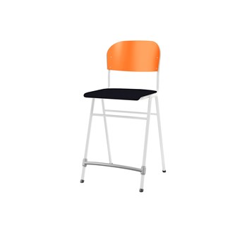 Matte FSC stol sh 65 cm stort sæde hvidt stel
