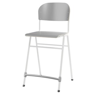 Matte FSC stol sh 65 cm stort sæde hvidt stel