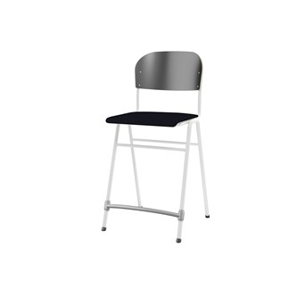 Matte FSC stol sh 65 cm stort sæde hvidt stel