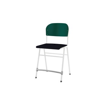 Matte FSC stol sh 54 cm stort sæde hvidt stel