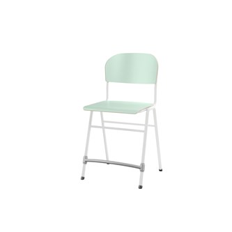 Matte FSC stol sh 54 cm stort sæde hvidt stel