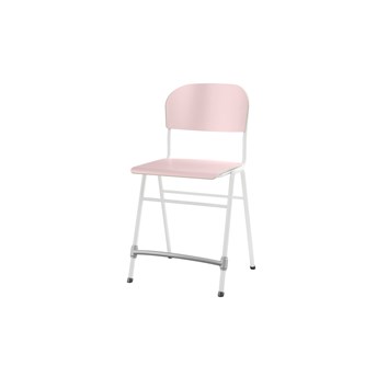 Matte FSC stol sh 54 cm stort sæde hvidt stel