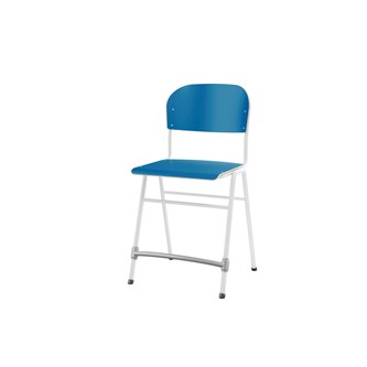 Matte FSC stol sh 54 cm stort sæde hvidt stel