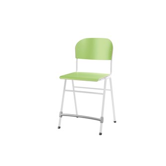 Matte FSC stol sh 54 cm stort sæde hvidt stel