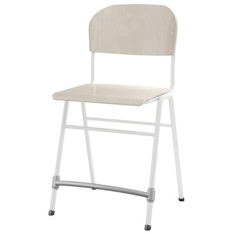 Matte FSC stol sh 54 cm stort sæde hvidt stel